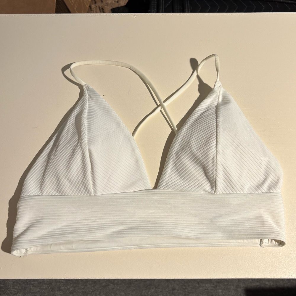 H&M Ivory Triangle Bikini Top